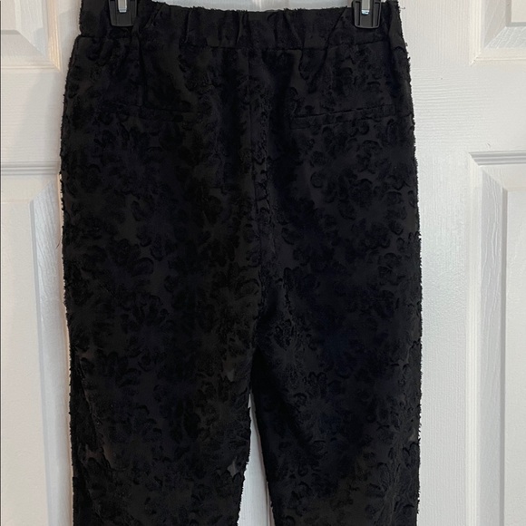 ZARA BLACK VELVET SEMI LINED FLORAL LACE BALLOON DRAWSTRING JOGGERS PANTS SZ MED - Picture 12 of 14